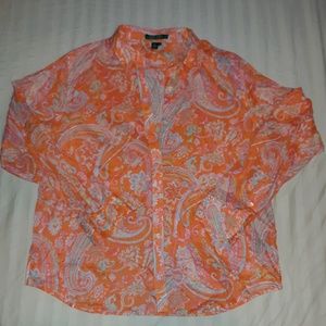 Ralph Lauren Paisley Button Down Collared Shirt